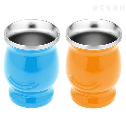 8oz Stainless Steel Double-Wall Mate Tea Cup with Spoon Multicolors Insulated Cup Home Drinking Cup Kitchen Supplies