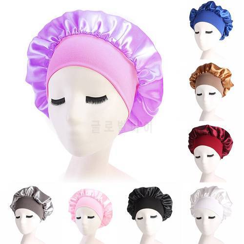 1pcs Adjustable Sleeping Cap Satin Bonnet Hair Styling Cap Women Night Sleep Hat Shower Cap Hair Care Hat Hair Styling Tools