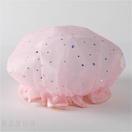1PC Thick Waterproof Bath Hat Double Layer Starry Sky Design Shower Hair Cover Women Shower Caps Bathroom Shower Accessories