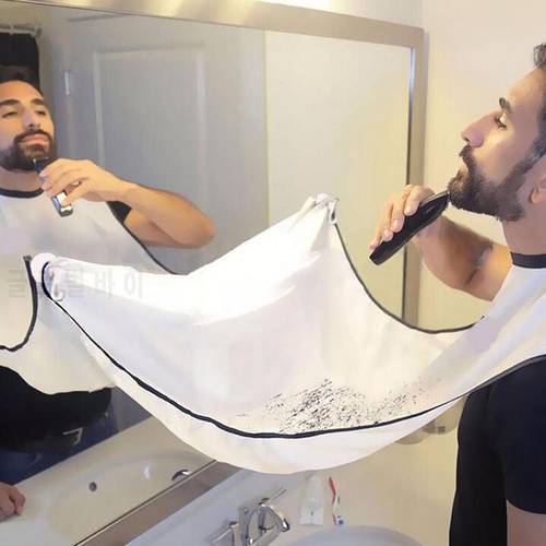 1pcs Beard Catcher Cape Bib Mirror Suction Cup Apron Hair Shave Beard Catcher Clean Care Waterproof Floral Cloth With Two Suctio