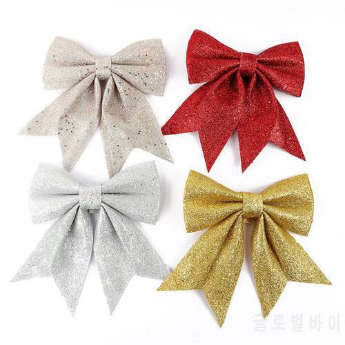 2PCS Large Bows Christmas Tree Bowknot Ornaments Gift Present Party Xmas Decoration Christmas Holiday Indoor Outdoor Decorations