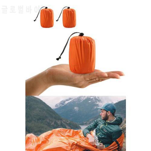 2PCS PE Aluminum Emergency Sleeping Bag Emergency First Aid Sleeping Bag Film Tent For Outdoor Camping Hiking Tools Dropshipping
