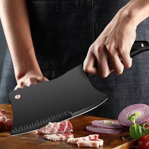 Kitchen Knife Stainless Steel 8inch Real Steel Knife Meat Chopping Cleaver Slicing Chinese Chef Knife 2 In 1 Boning Knives