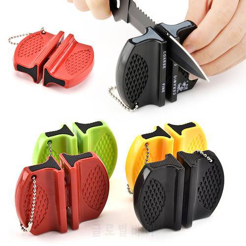 Mini Knife Sharpener Butterfly Type Two-stage Camping Pocket Whetstone Sharpener Kitchen Tool