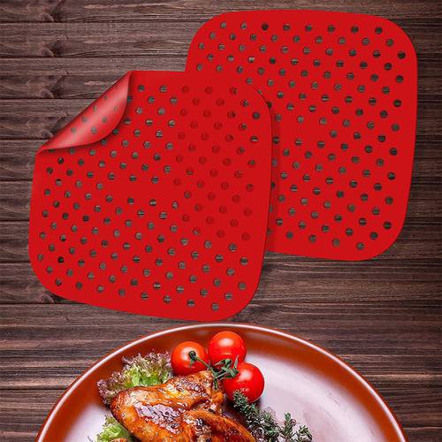 Air Fryer Steamer Liners Premium Perforated Silicone Mat Square Round Food Grade Baking Mat Non-Stick Silicone Mat kitchen Tools