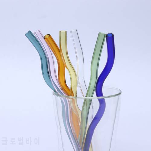 High Borosilicate Glass Straws Heat Resistant Reusable Drinking Straws for Smoothies Cocktails Milkshake Party Bar Accessories