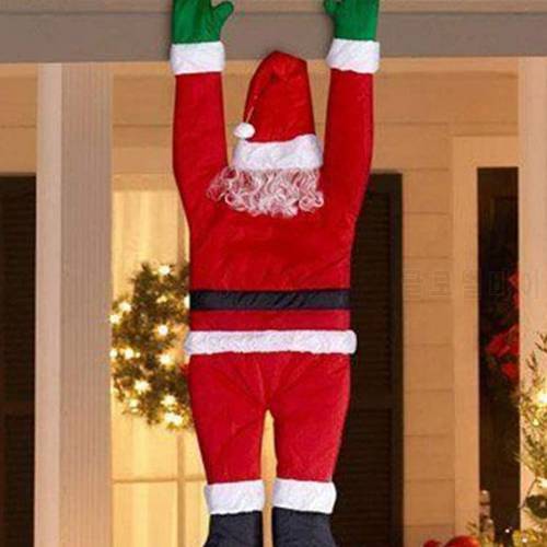 Marry Christmas Santa Claus Hanging Doll Window Navidad Christmas Tree Ornament Xmas Outdoor Door Wall Decoration New Year 2022