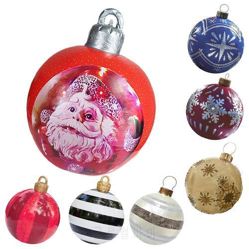 60Cm Large Christmas Balls Christmas Tree Decorations Outdoor Atmosphere Inflatable Baubles Toys for Home Gift Ball Ornament