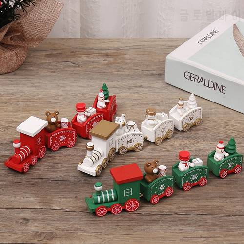 Christmas Merry Wooden Train Ornament Christmas Decoration For Home Santa Claus Child Gift Navidad 2022 New Year Xmas Home Decor