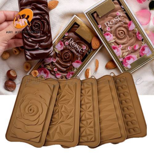 New Flower Chocolate Mold Cake Silicone Cookie Cupcake Molds Soap Mould DIY Rectangle Square Chocolate mold