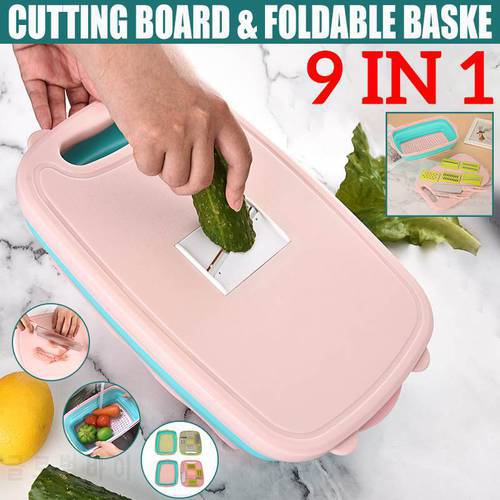 9 In 1 Kitchen Chopping Block Foldable Cutting Board Creative Cooks Drain Chopper Dicer Slicer Cutter Glazer Tools For Outdoor