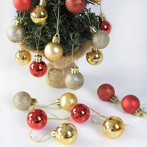 24pcs Christmas Ball Bauble Decorations Xmas Tree Ornament Hanging Ball Toys Decor for Home New Year Navidad Party Supplies