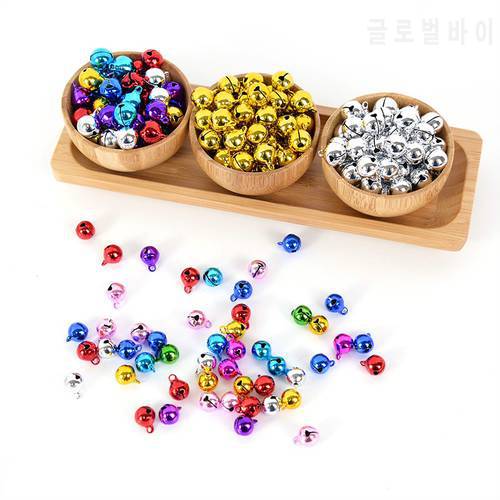 6/8/10/12/14mm 50PCS Jingle Bells Iron Pendants Loose Beads For Festival Party Christmas Tree Decoration/DIY Crafts Accessories