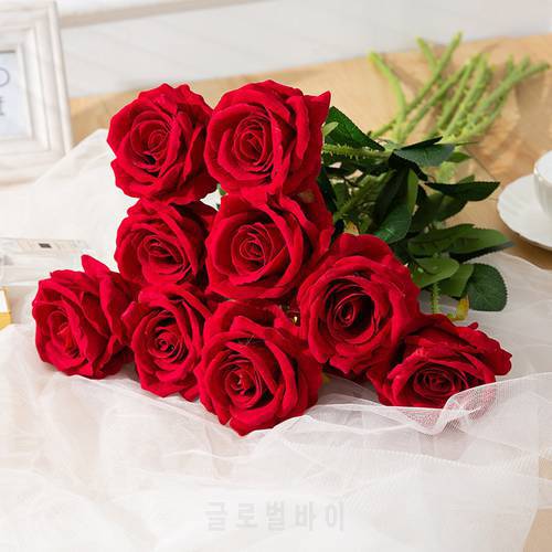 10pcs/lot Silk Roses Artificial Flowers Fake Flower Bouquet Rose Artificielle For Wedding Home Garden Decor Valentine&39s Day Gift