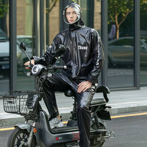 Waterproof Pants Raincoat Set Hiking Transparent Motorcycle Long Women Men Raincoat Outdoor Camping Regenjas Rain Gear DM50R