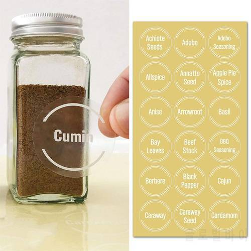 Bottle Label Stickers Kitchen Jars Bottle Container Label Stickers Clear Various Label On Can Box Food Item Mark 8 sheet 144pcs