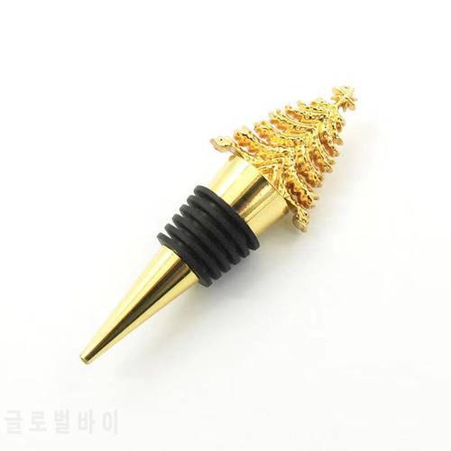 Bar Accessories Alloy Wine Stoppers Golden Christmas Tree Wine Stopper Party Gifts for Guests Creative Wine Bottle Stoppers