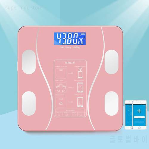 Bathroom Body Fat Scale Smart Electronic Scale Digital Bluetooth Weight Scale LCD Display Balance Body Composition Analyzer APP