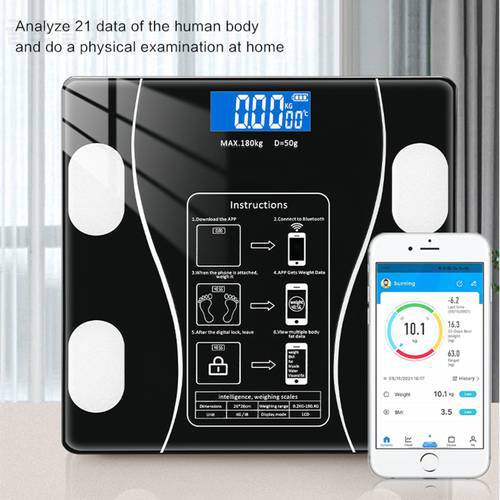 Body Fat Scales Floor Bathroom Electronic Scales LED Digital Smart Weight Scales Wireless Bluetooth Balance BMI Sync Application