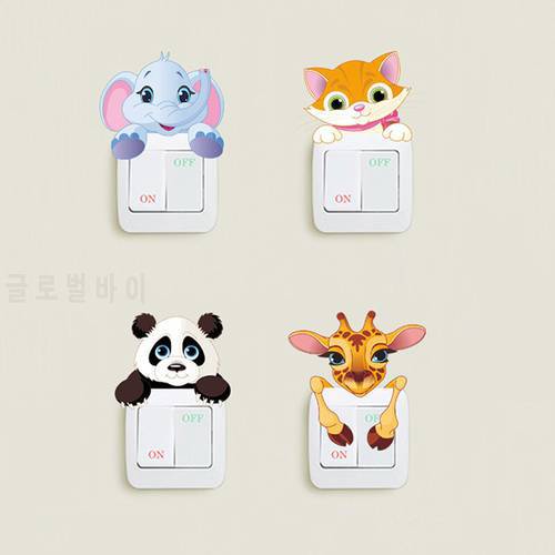 Cute Cartoon Panda Animals Switch Stickers On-off Sticker Cover Decoraive Outlet Wall Sticker For Home Room Wall Decoration
