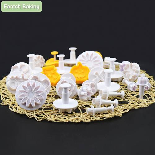 Many Kinds Desserts Biscuit Mould Cookies Fondant Cutter Plastic Molds Plunger Forms For Cake Decorating DIY Kitchen Baking Tool