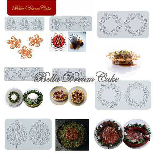 Olive Leaf/Flower Ring Design Lace Mat Chocolate Fondant Mold DIY Sugarcarft Silicone Pad Cake Decorating Tools Kitchen Bakeware