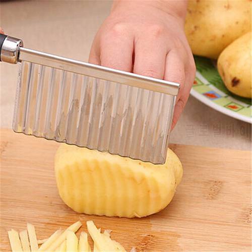 French Fry Cutter Stainless Steel Potato Wavy Edged Cutter Knife Vegetable Fruit Potato Peeler Cooking Tools Kitchen Gadget