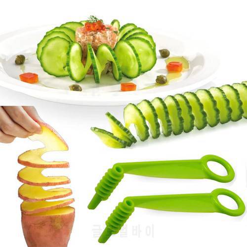 Potato Spiral Slicer Hand Tools Semi-auto Fruit Cucumber Carrot Potato Fries Cutter Manual Spiral Screw Slicer Kitchen Accessory