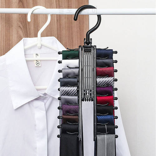 Adjustable 360 Degree Rotating 20 Bow Tie Storage Rack Household Tie Shelf Belt Silk Scarf Artifact Cabinet Organizer Hangers