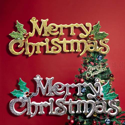 New Year 2022 Acrylic Merry Christmas sign Christmas Tree Decorations Three-dimensional Letter Door Listing Party Ornaments
