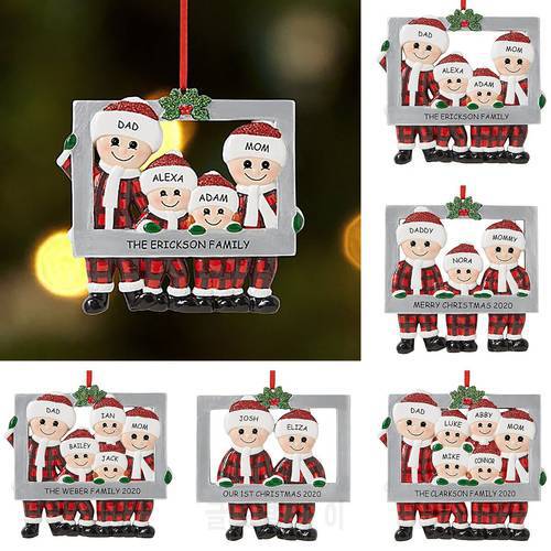 2-6 People Personalise Family Christmas Tree Decorat Pendant Party Decorat Reindeer Christmas Photo Frame Diy Name Pendant
