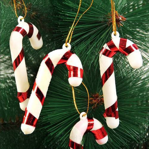 12pcs 2021 New Year Christmas Tree Hanging Candy Cane Crutch Ornaments Noel Xmas Tree Decor Christmas Decorations for Home