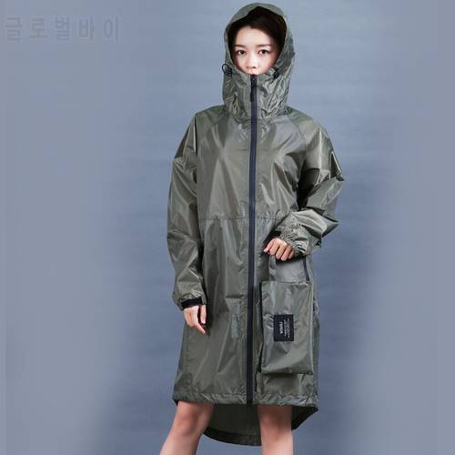 New Raincoat Women Men Ladies Rain Coat Poncho Breathable Long Portable Water-Repellent Rainwear Jacket
