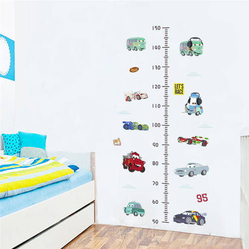 Cartoon Cars 30*90cm Height Measure Wall Stickers Home Decor Living Room Disney Growth Chart Wall Decals Pvc Posters