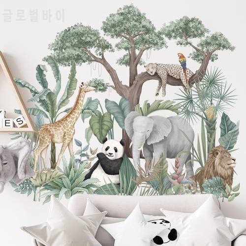 Tropical Rainforest Animals Wall Stickers for Living room Bedroom Sofa Background Wall Decor Art Room Decor Decals Home Decor