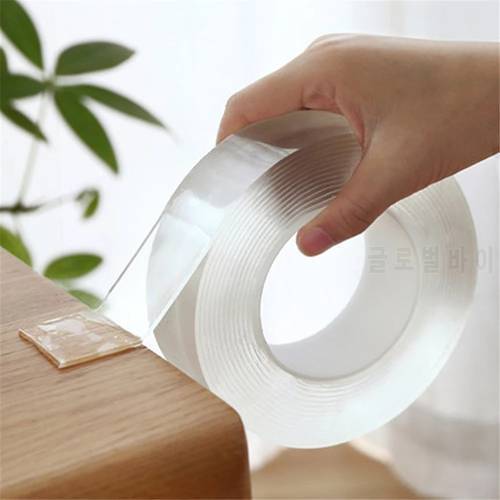 1/2/3M Double Sided Tape Nano Tape Reusable Waterproof Wall Sticker Non-marking And Washable Self adhesive Transparent Tapes