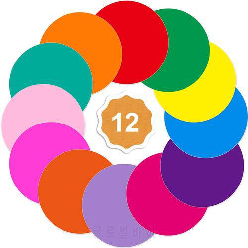 12 Pcs Colorful Dry Erase Dots Circles Whiteboard Marker Removable Vinyl Sticker Wall Decals for Classroom Teacher Student Home
