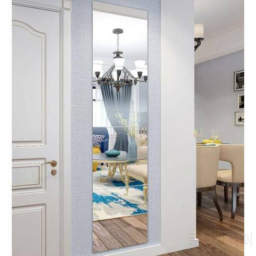 4pcs Acrylic Full Body Mirror Self-adhesives Stickers 30cm Square Crystal Wall Papers DIY 3D Decal Living Room Bathroom Decor
