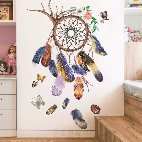 Dreamcatcher Style Wall Stickers Bedroom Decoration Wall Stickers Self-adhesive Wallpaper Stickers