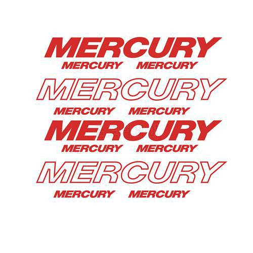 12Pcs For Mercury Sticker Decal Vinyl Large Kit Outboard OptiMax Pro XS Reproduction Bass Boat Car Styling