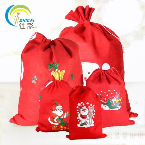 1pcs / Christmas Bags Present Bags Santa Claus Bags Christmas Decoration Red Christmas Gift Bags Red Sack Free Shipping