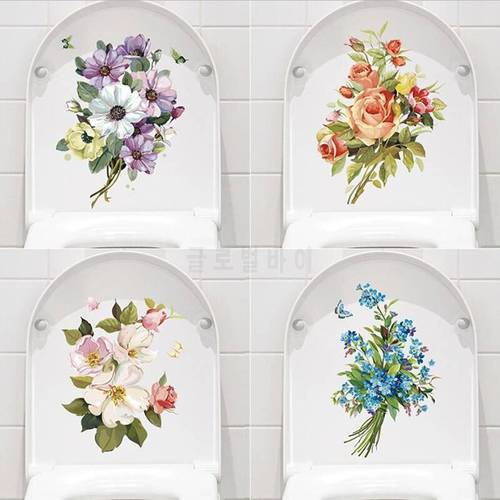 Toilet Waterproof Decoration Self-Adhesive Cute Stickers Removable Toilet Creative Dress Up Wall Stickers