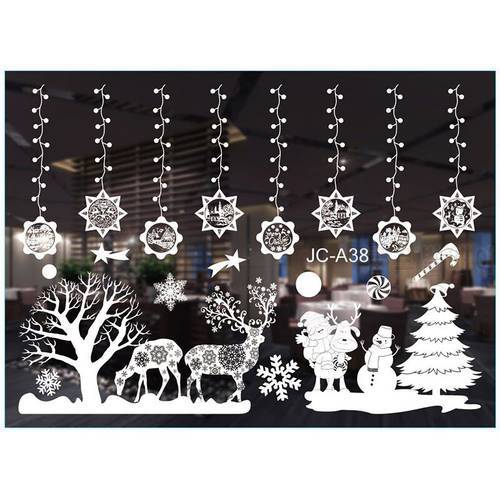 Electrostatic Christmas Window Decal Sticker No Trace Xmas Window Clings Glass Decor No Glue Residue Multi Patterns LBShipping