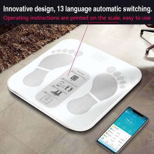 Smart Digital Electronic Bathroom Scales Bluetooth-compatible Body Fat BMI Weighing Scale APP Analyzer Social Apps Sharing