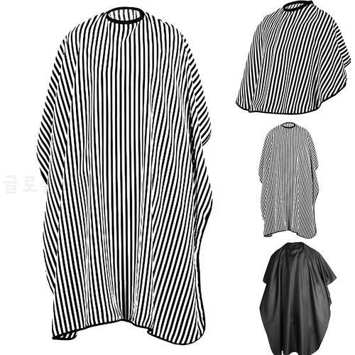 Adjustable Black and White Stripe High Quality Haircut Hairdressing Barber Cloth Waterproof Gown Hair Cutting/Barbers Cape