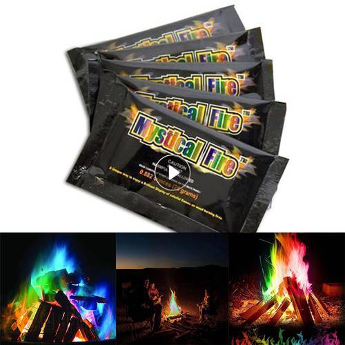 10g/15g/25g Mystical Fire Flame Colorant Flame Colour Changing Display Camping Fire Colorful Flame Powder Party Decor Game Suppl