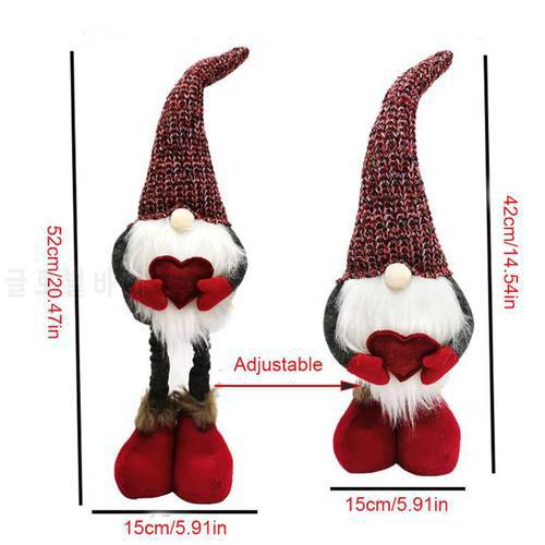 Christmas Handmade Swedish Gnome Doll Ornaments Extendable Standing Figurine Toy T5EB