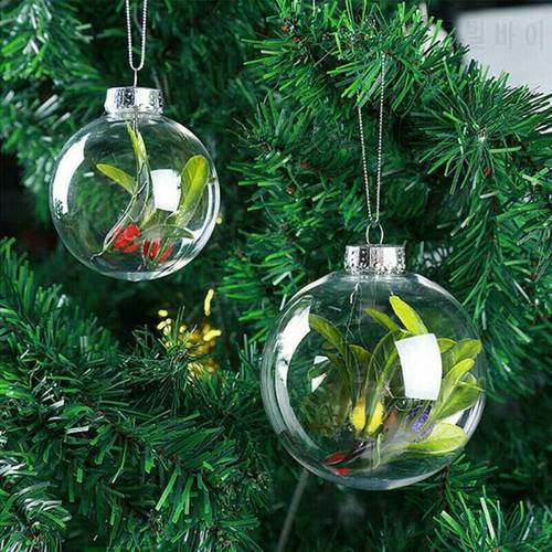 1/10pcs 6/8/10cm Fillable Bauble Clear Plastic Ball Baubles Xmas Tree Balls Ornaments Hanging Pendant For Wedding Party Decor