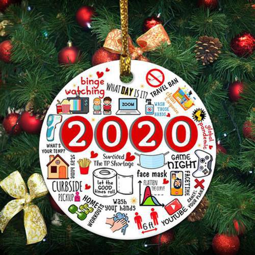 2020 Christmas Ornaments Wooden Christmas Tree Hanging Pendant Home Party Xmas Ornaments Christmas Decoration Best Gifts