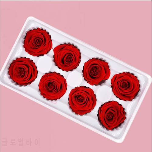 8pcs/Box 4-5cm DIY Natural Preserved Flowers Immortal Rose Head Dried Rose Wedding Decor Birthday Valentine&39s Day Gifts